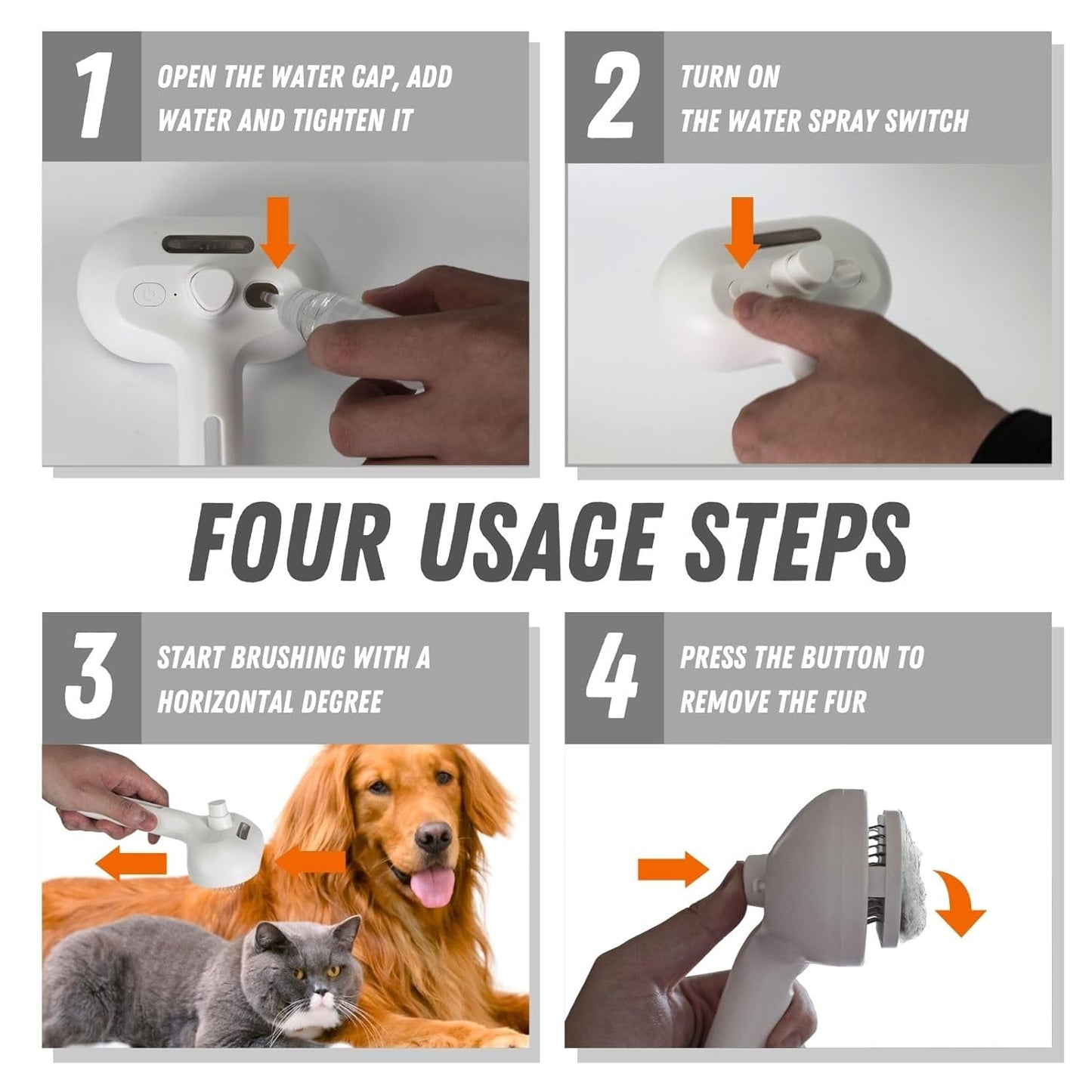 YoPoll Mist Massage Brush SheddyMist PuffGroom GroomFlow