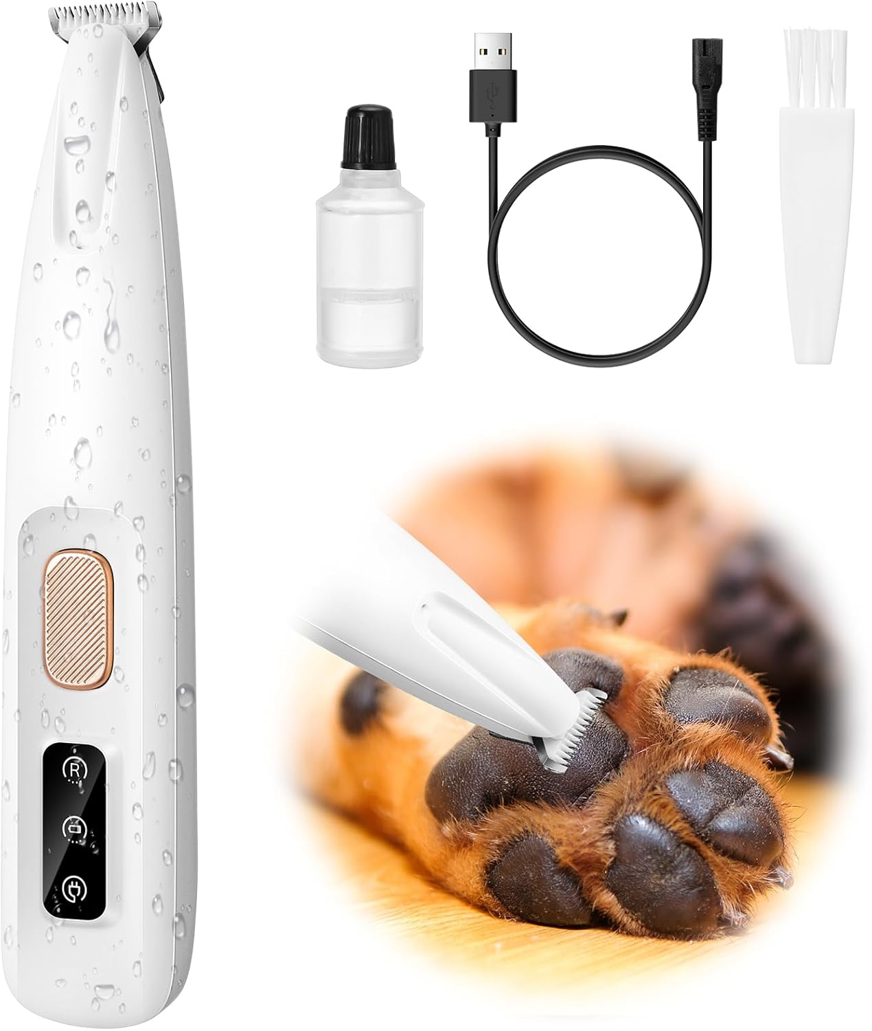 🔥2025 New Pet Paw Trimmer!The ceramic blade won't hurt them at all! -- Low Noise,Waterproof, Precision Grooming
