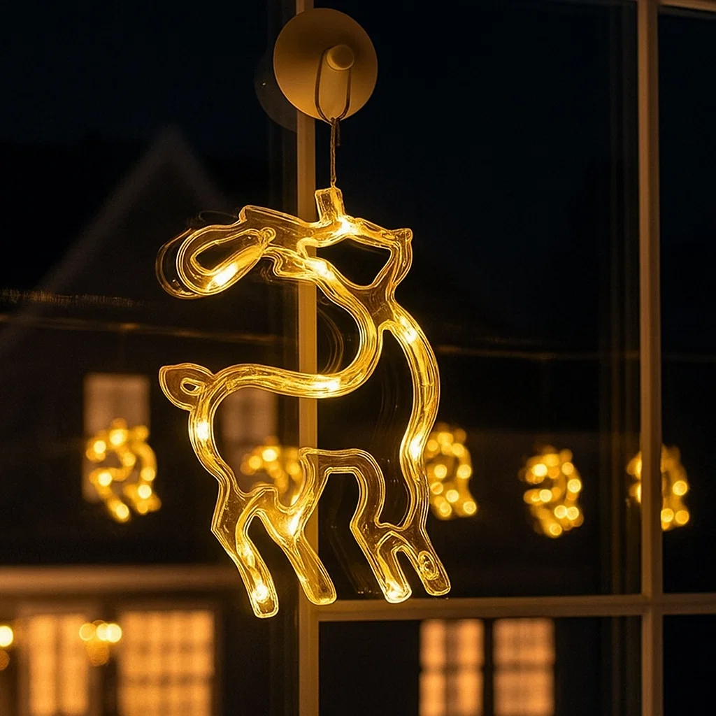 🎄 Christmas Flash Deal 🎁 49% OFF ✨ LED Suction Cup Christmas Lights — Cozy Holiday Home Décor!