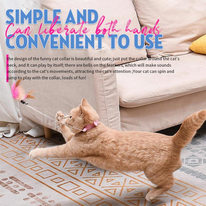 🐾Table Leg Collar Feather Silicone Cat Teaser Stick