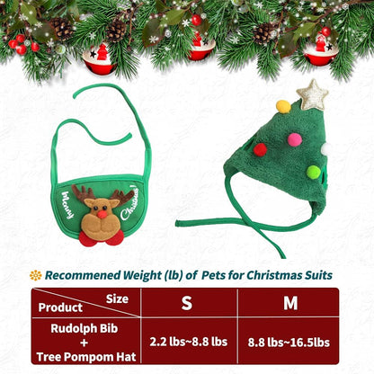 🐾Adorable Christmas Tree Pom-Pom Hat
