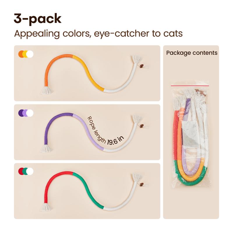 Catnip-Infused Organic Cotton Chew Rope Toys for Cats