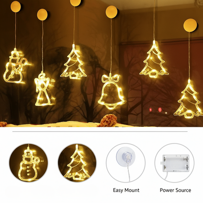 🎄 Christmas Flash Deal 🎁 49% OFF ✨ LED Suction Cup Christmas Lights — Cozy Holiday Home Décor!