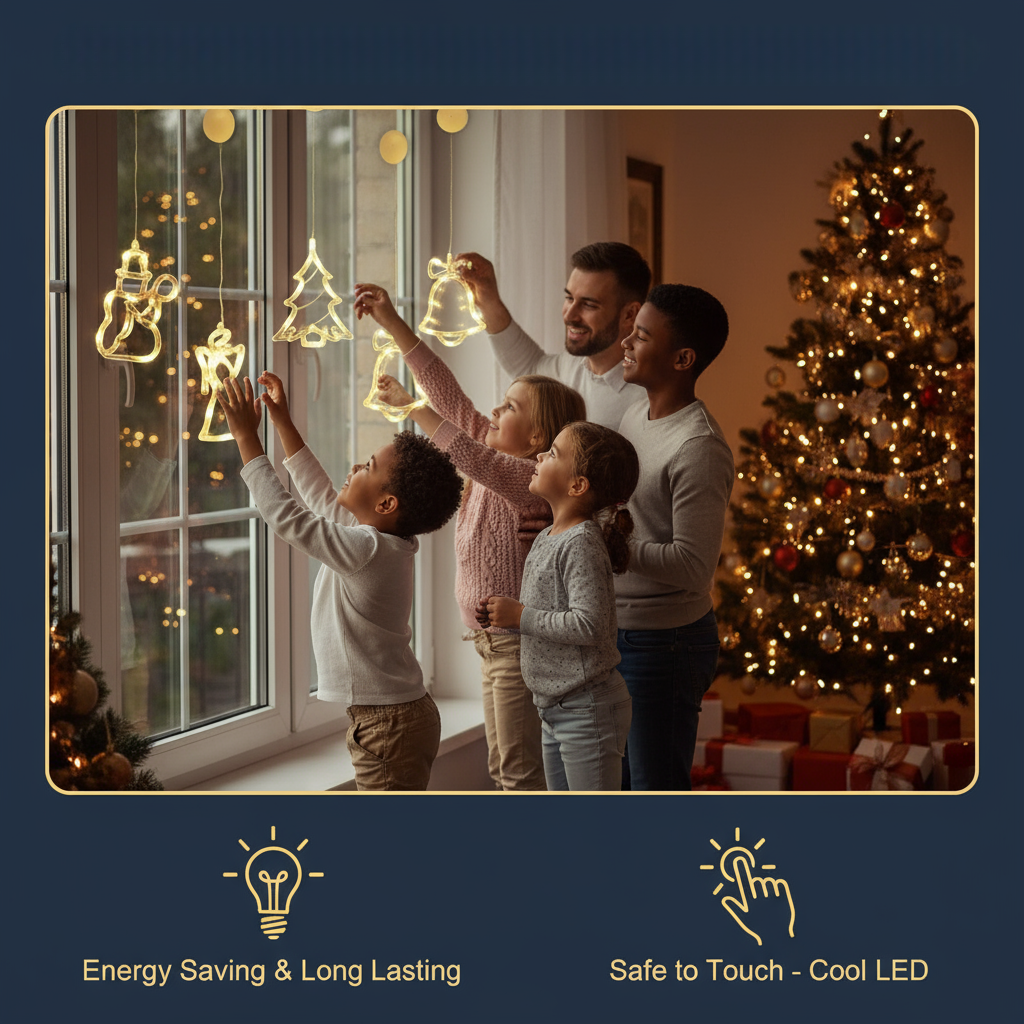 🎄 Christmas Flash Deal 🎁 49% OFF ✨ LED Suction Cup Christmas Lights — Cozy Holiday Home Décor!